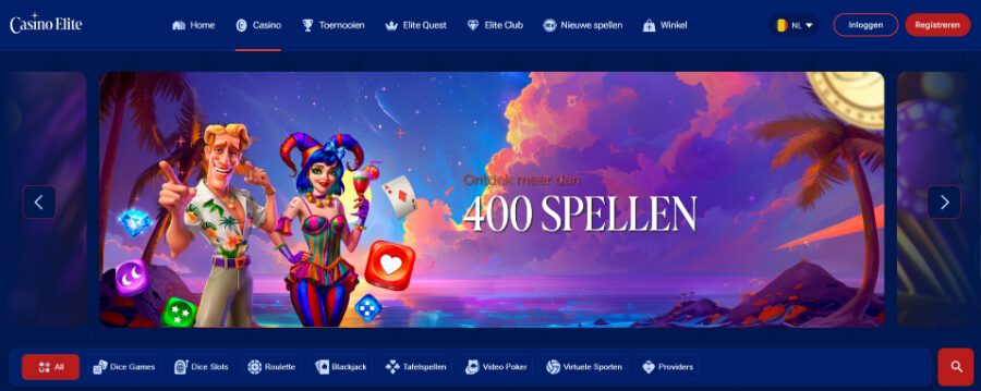 Casino Elite homepage