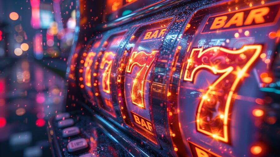 Slot machine close-up